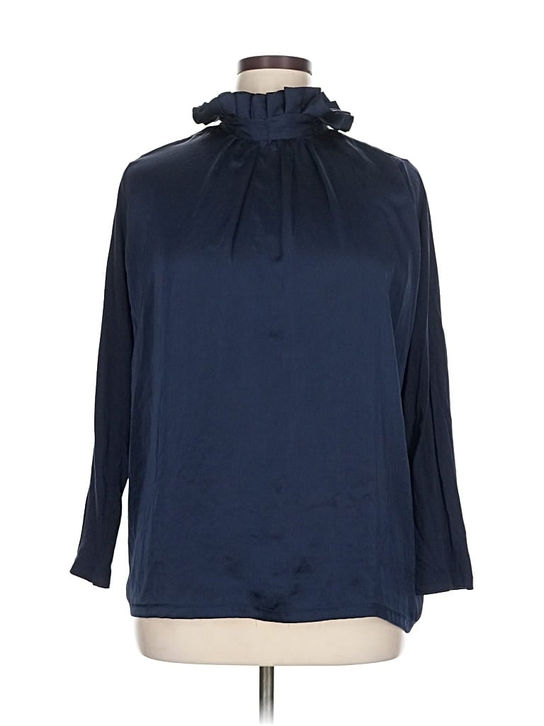 Pre-owned Banana Republic Factory Store 3/4 Sleeve Blouse In Blue