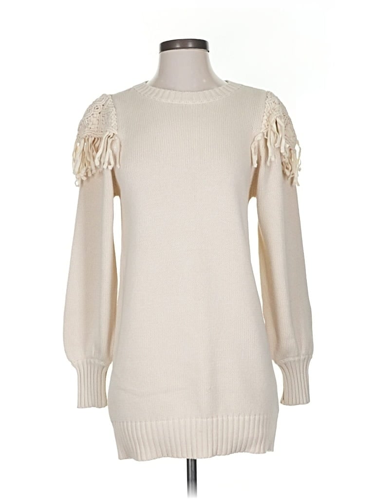 Pre-owned Cleobella Pullover Sweater In White