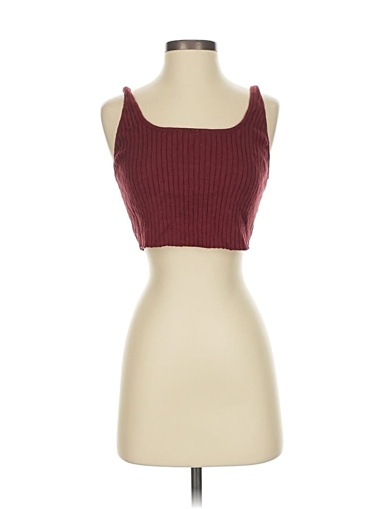 FP BEACH Pre-owned Tank Top Burgundy Strapless Neckline Tops