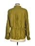 Unsubscribed 100% Silk Green Long Sleeve Silk Top Size M - photo 2
