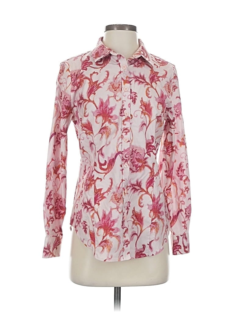 Pre-owned Chico's Long Sleeve Blouse In Pink