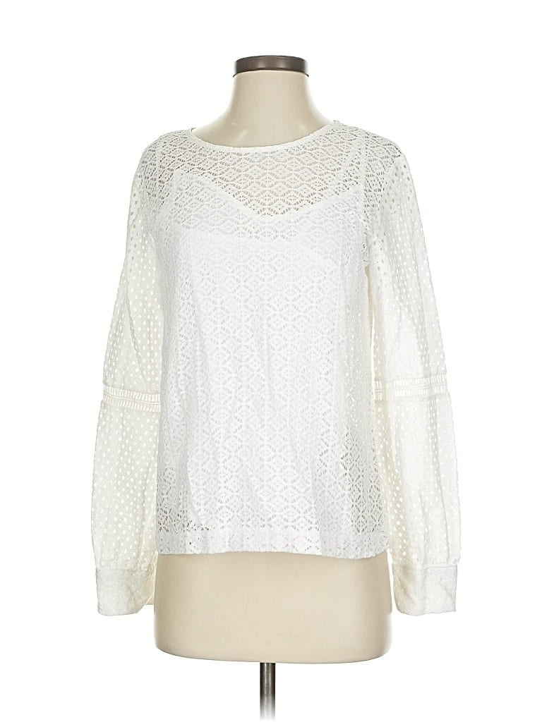 Pre-owned Banana Republic Long Sleeve Blouse In White