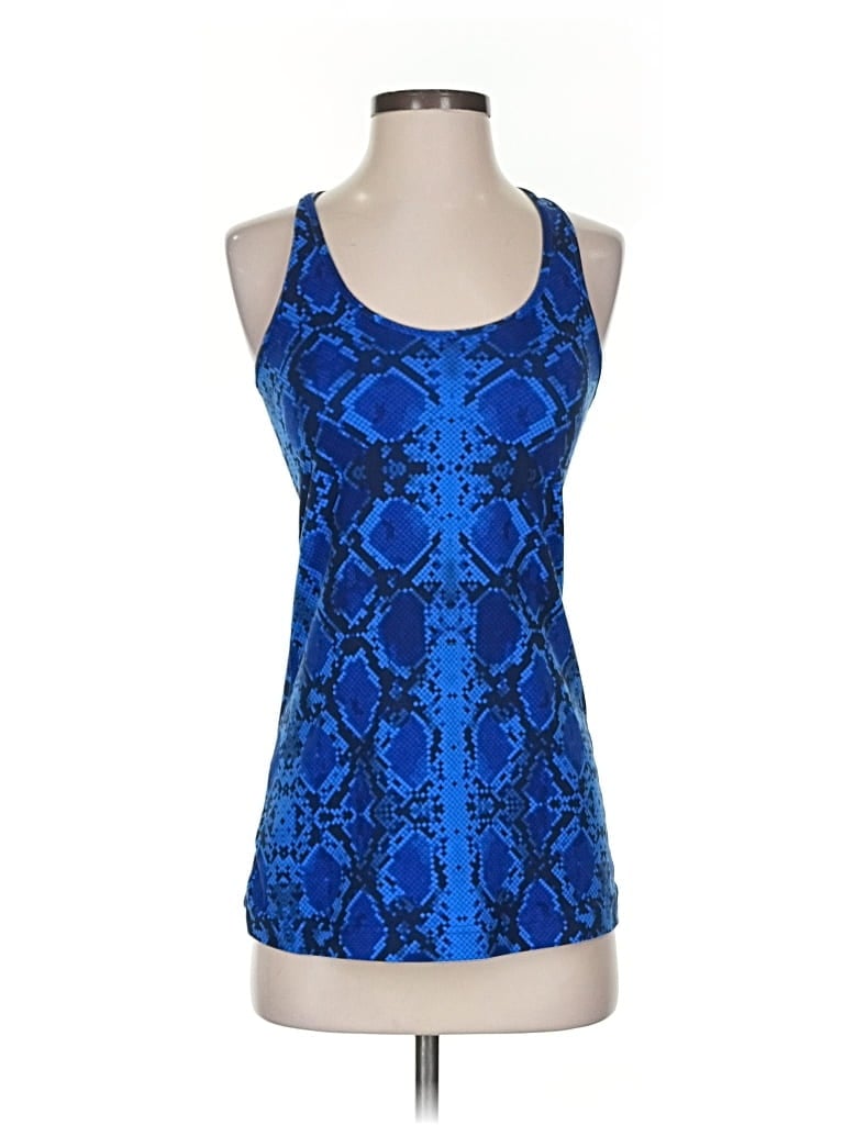 Pre-owned Lululemon Athletica Tank Top Blue Halter Neckline Tops