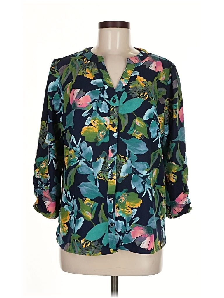 Pre-owned D&co. 3/4 Sleeve Blouse In Blue