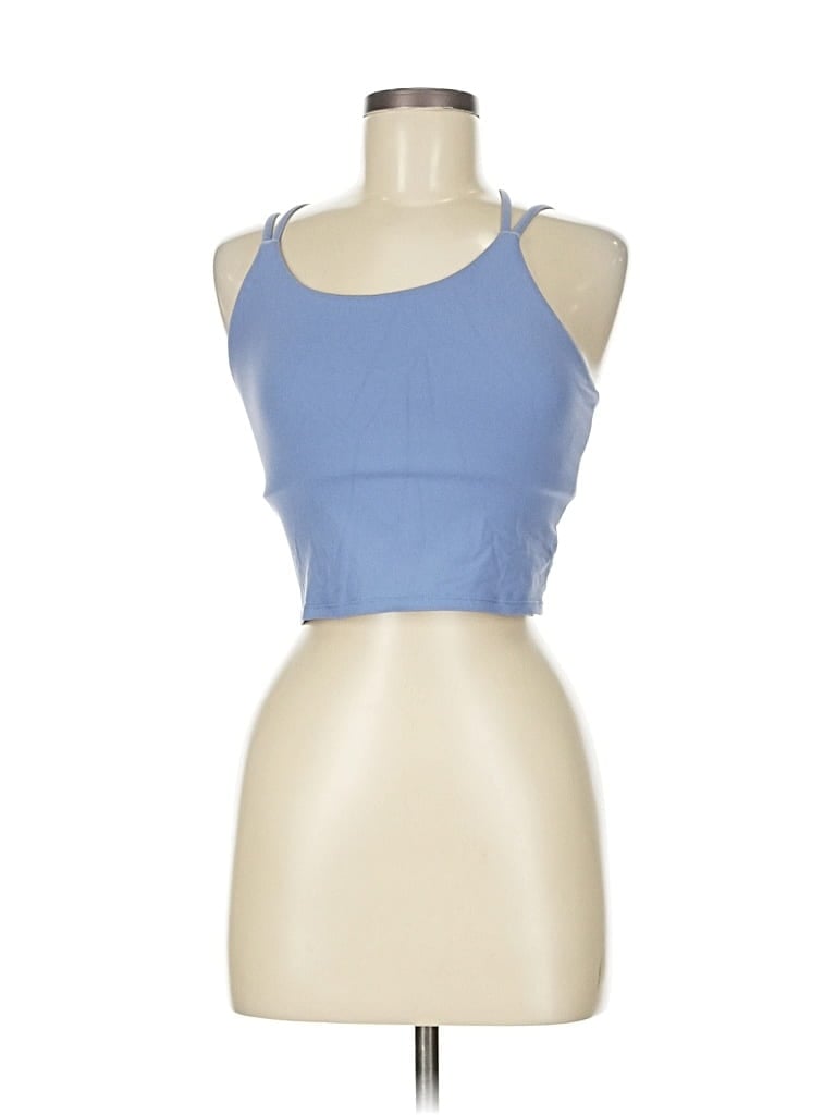 Pre-owned Unbranded Tank Top Blue Halter Neckline Tops