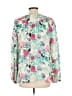 Joie 100% Silk Floral White 3/4 Sleeve Silk Top Size L - photo 2