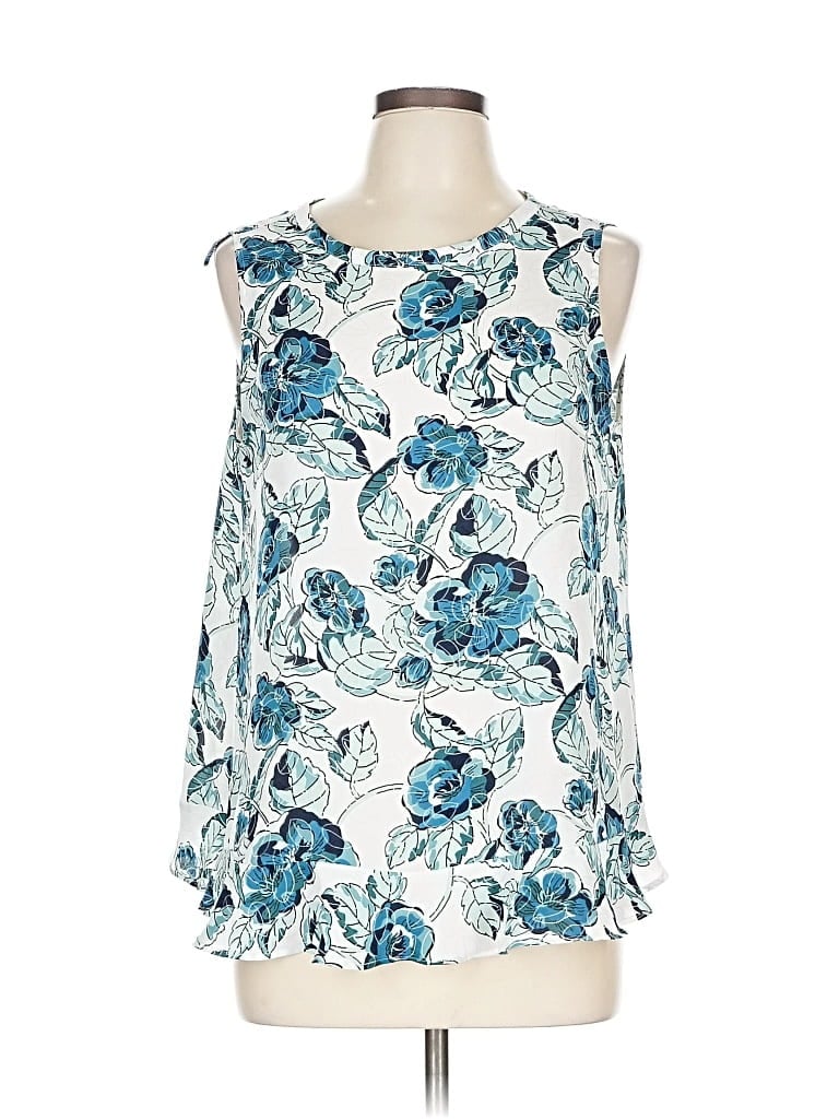 Pre-owned Ann Taylor Loft Outlet Sleeveless Blouse In Blue