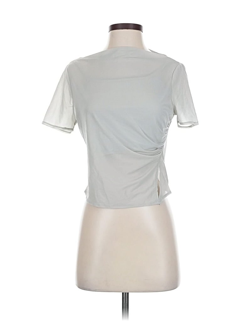 Pre-owned Primark Short Sleeve Top Silver Keyhole Neckline Tops