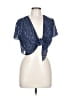 DressBarn 100% Polyester Blue Short Sleeve Blouse Size 10 (petite) - photo 1