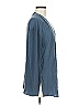 E3 by Etcetera 100% Silk Blue Long Sleeve Silk Top Size 6 - photo 4