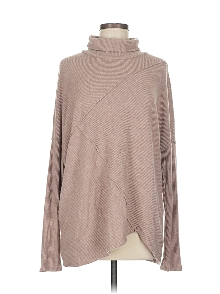 Pre-owned H By Bordeaux Turtleneck Sweater In Brown