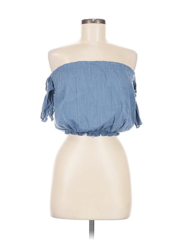 Pre-owned Lucy Love Sleeveless Blouse In Blue