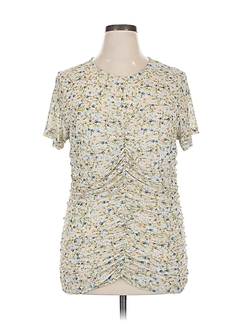 Pre-owned Torrid Short Sleeve Blouse In White