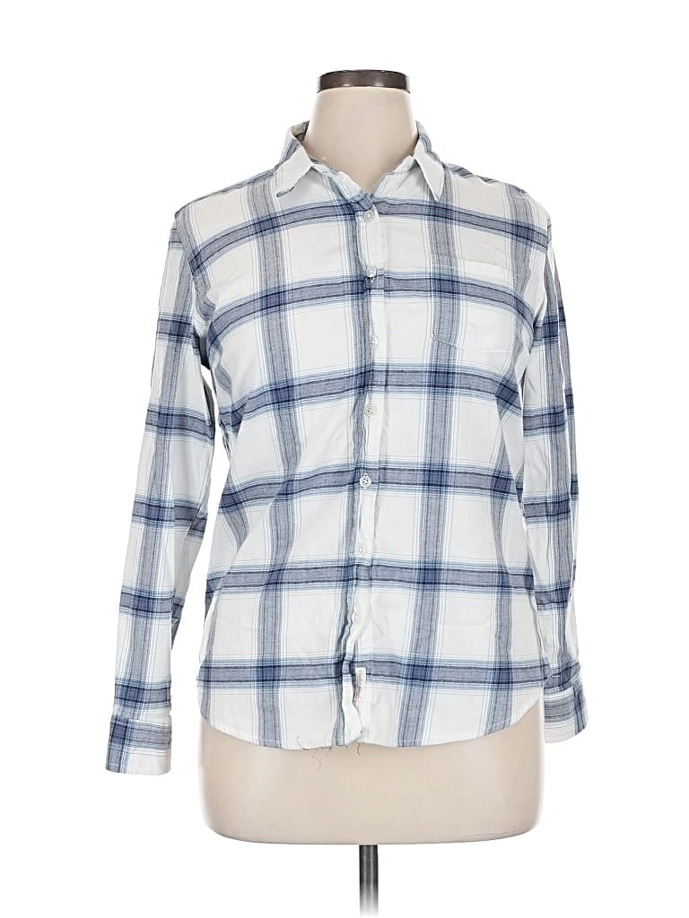 Pre-owned Weatherproof Long Sleeve Button Down Shirt In White