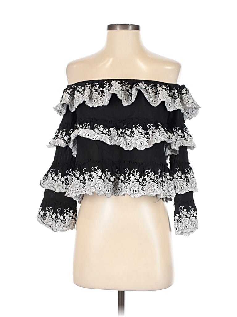 Pre-owned Gianni Bini 3/4 Sleeve Blouse In Black