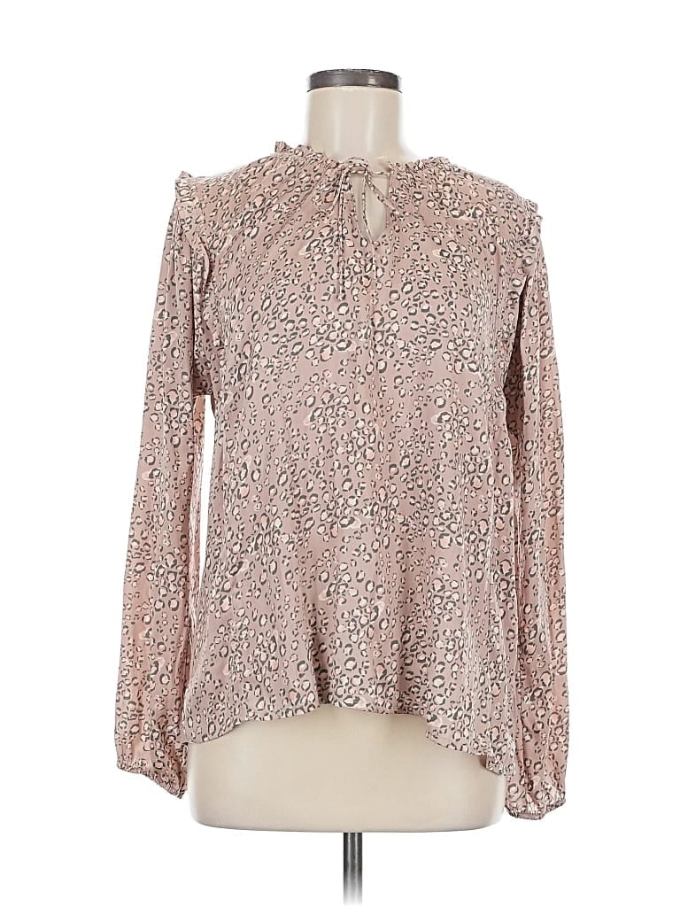 Pre-owned Left Coast By Dolan Long Sleeve Blouse In Pink