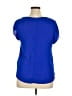 THREADS Studio 100% Polyester Blue Short Sleeve Blouse Size XL - photo 2