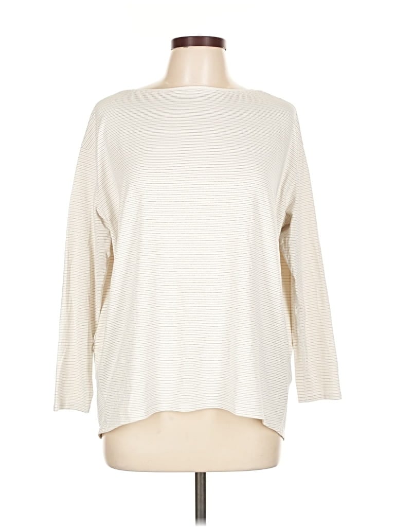 Pre-owned Lululemon Athletica 3/4 Sleeve T-shirt In White