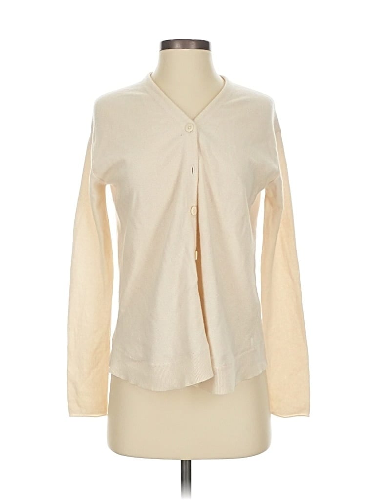 Pre-owned Inhabit Cashmere Cardigan Sweater In White