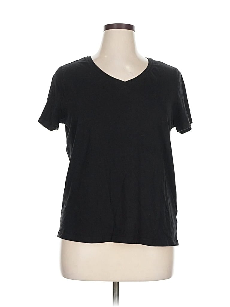 Pre-owned Time And Tru Short Sleeve T-shirt In Black