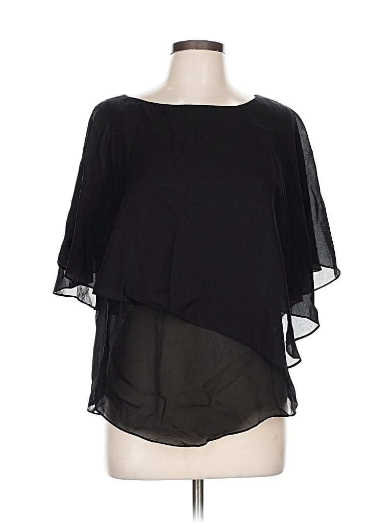 Pre-owned Draper's & Damon's 3/4 Sleeve Blouse In Black