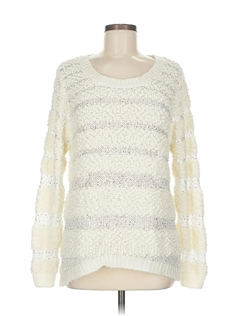 Pre-owned Love Tree Pullover Sweater In White