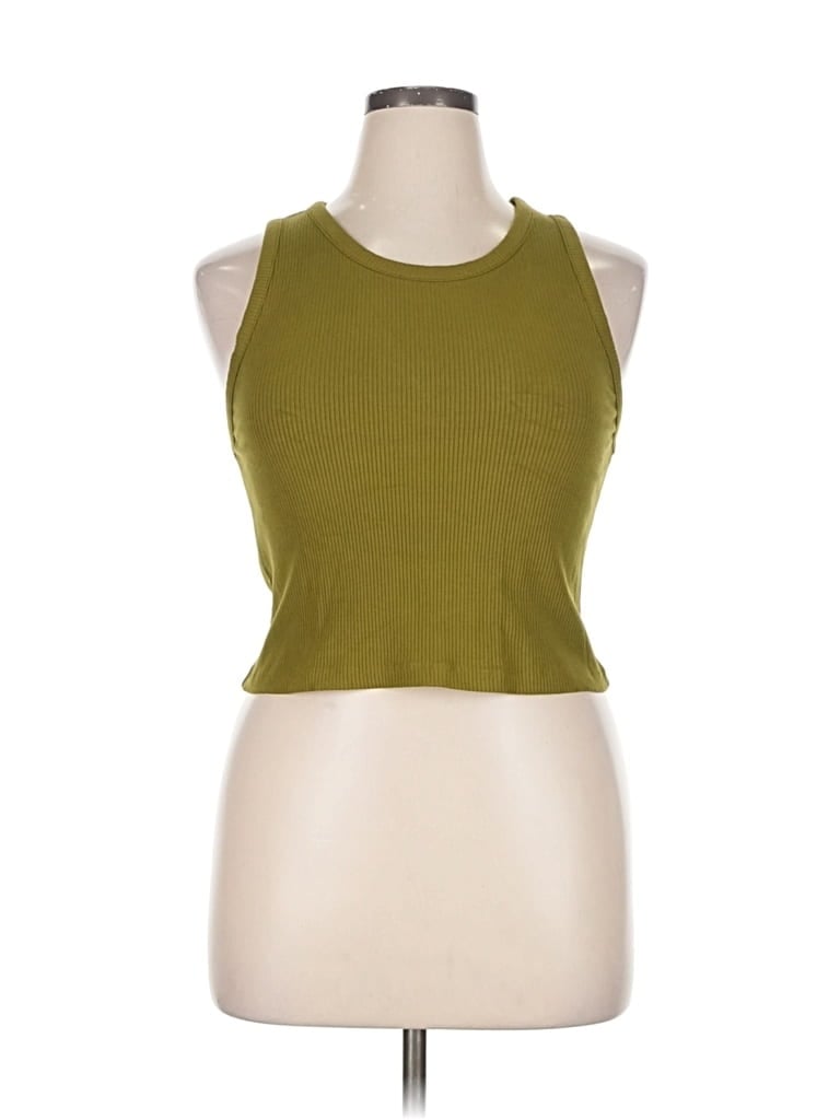 Pre-owned Ann Taylor Loft Tank Top Green Halter Neckline Tops