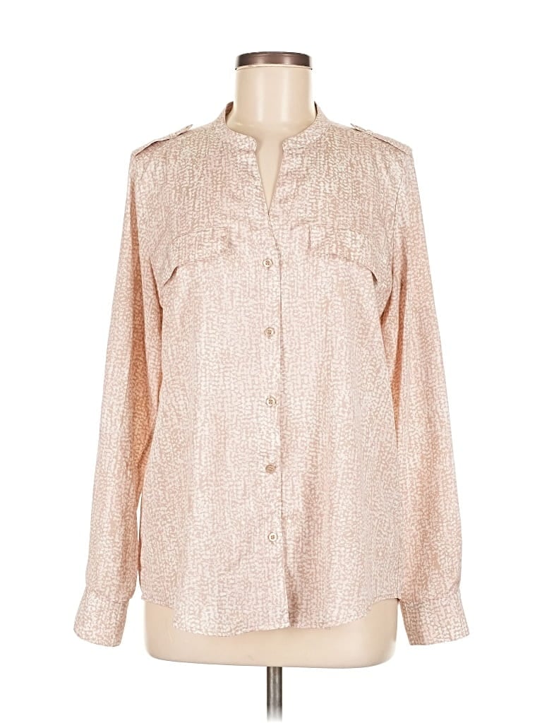 Pre-owned Calvin Klein Long Sleeve Blouse In Brown
