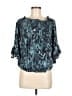 Lovestitch Floral Teal 3/4 Sleeve Blouse Size M - photo 1