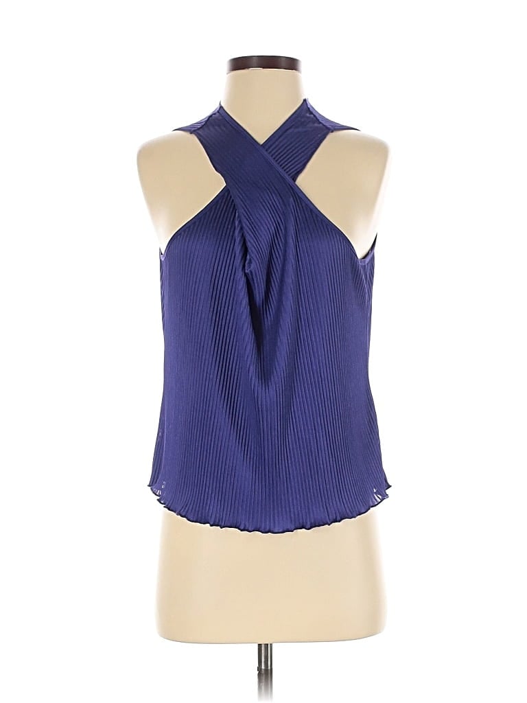 Pre-owned Asos Design Tank Top Blue Halter Neckline Tops