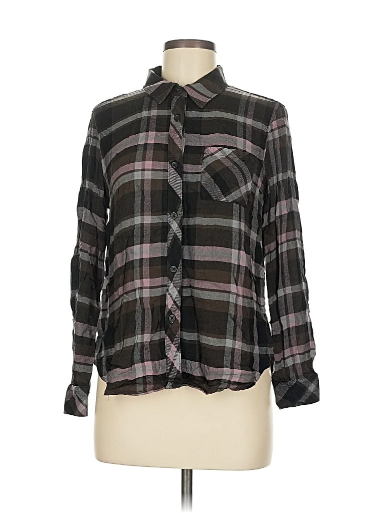 Pre-owned Workshop Republic Clothing Long Sleeve Button Down Shirt In Black