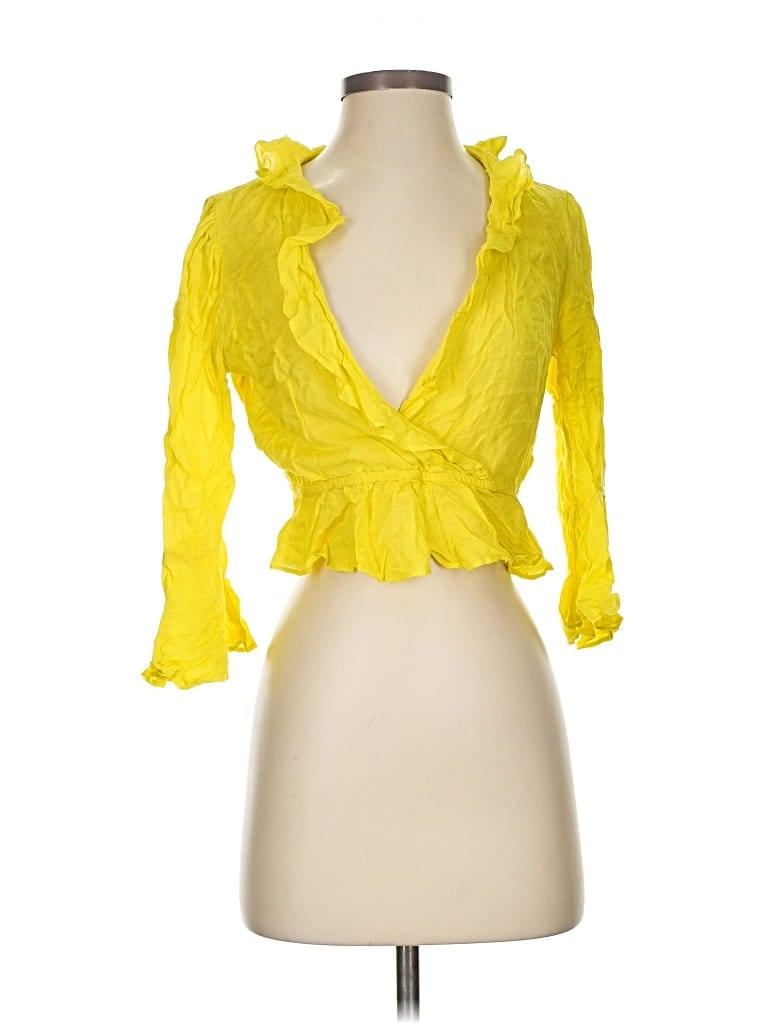 BLUE LIFE Pre-owned 3/4 Sleeve Blouse In Yellow