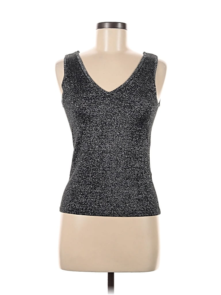 OLD NAVY Pre-owned Sleeveless Top Silver V Neck Tops