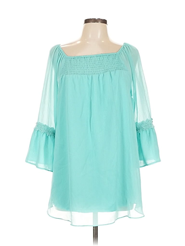 ALFANI Pre-owned 3/4 Sleeve Blouse In Blue