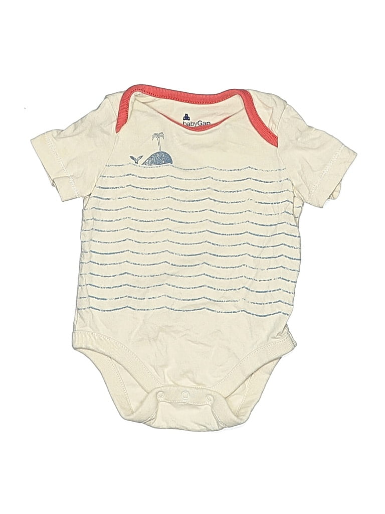 Pre-owned Baby Gap Babies' Short Sleeve Onesie In White