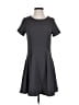 Everly Solid Gray Casual Dress Size S - photo 1