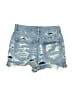 Givenchy 100% Cotton Blue Destroyed Denim Shorts Size 27 (4) - photo 2