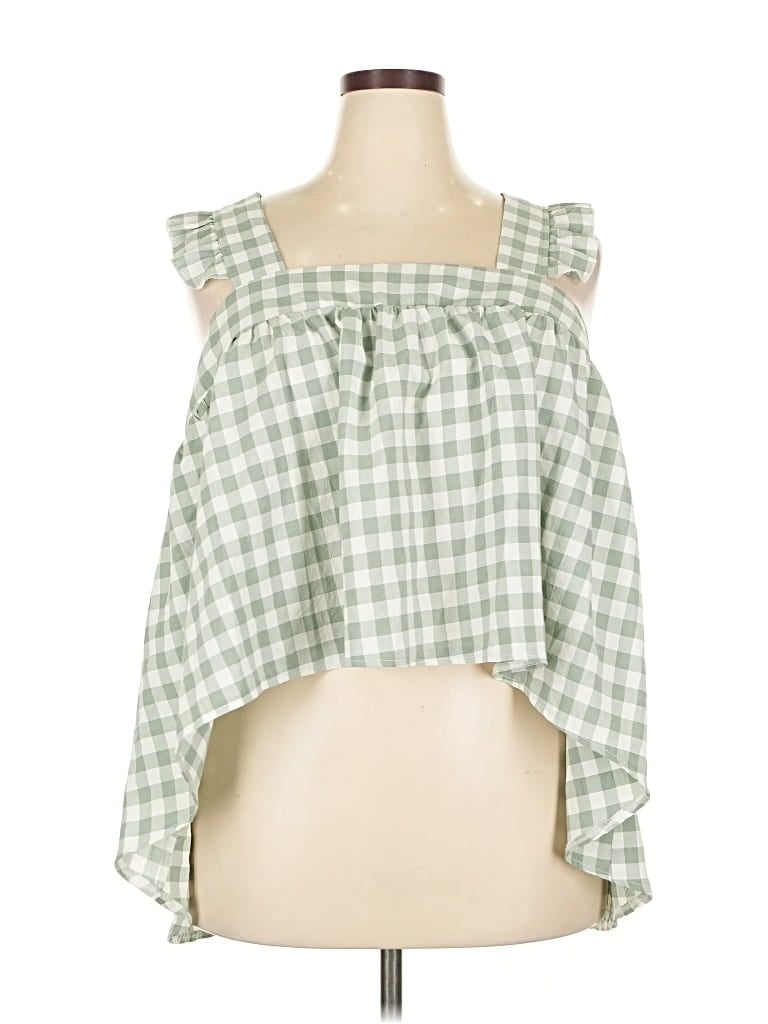 Pre-owned Shein Curve Sleeveless Blouse In Green