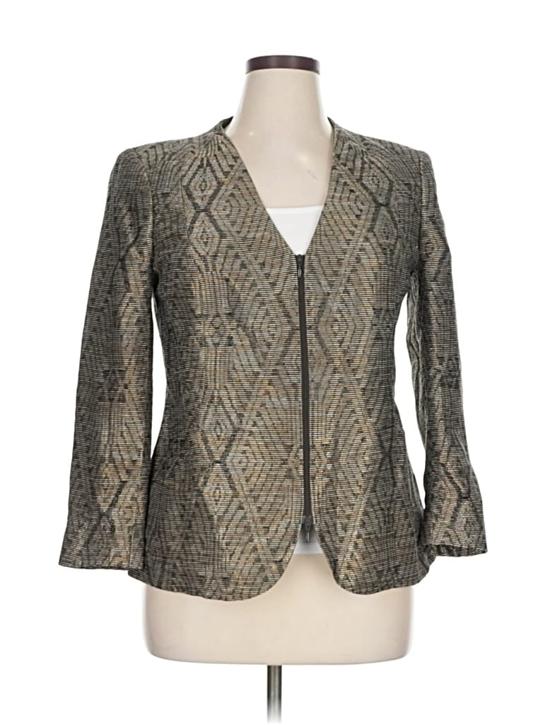 Pre-owned Lafayette 148 Blazer Jacket In Gray