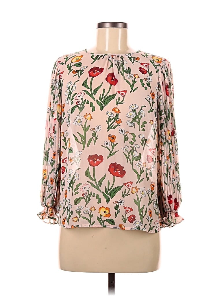 Pre-owned Eva Mendes By New York & Company 3/4 Sleeve Blouse In Pink