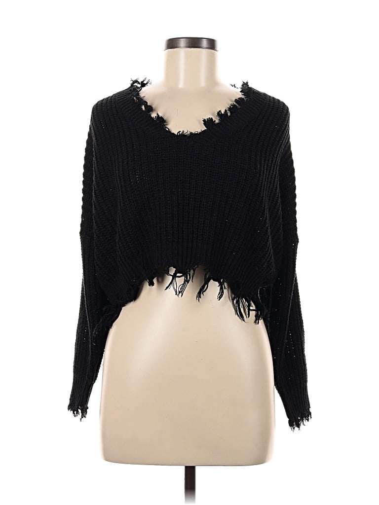 ZAFUL Pre-owned Long Sleeve Top Black Sweetheart Neckline Tops
