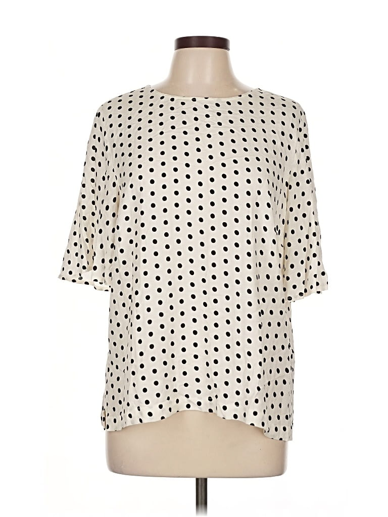 A NEW DAY Pre-owned Short Sleeve Blouse In White