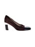 Chanel 100% Suede Color Block Burgundy Brown Square Cap Toe Heels Size EU 36 - photo 1