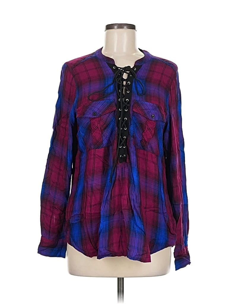 EXPRESS Pre-owned Long Sleeve Blouse In Purple