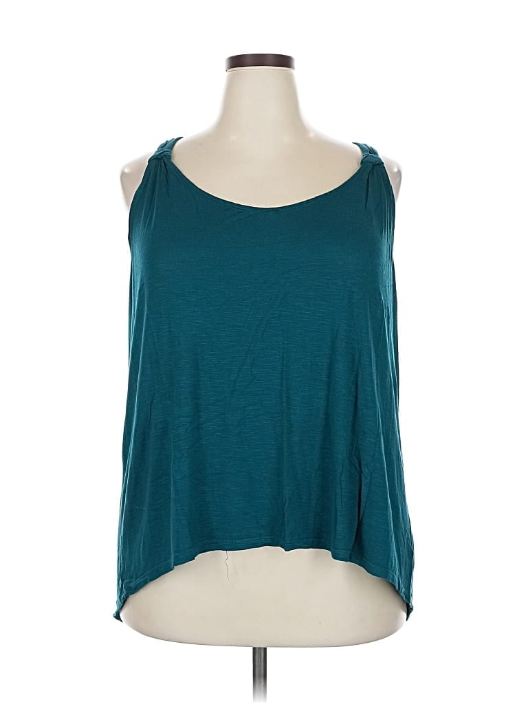 Pre-owned Maurices Tank Top Teal Cold Shoulder Neckline Tops In Blue