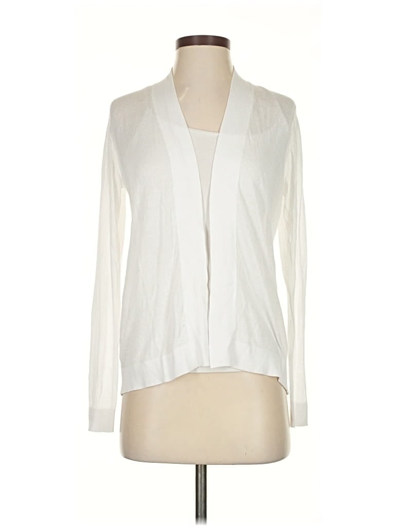 Pre-owned Ann Taylor Cardigan Sweater In White