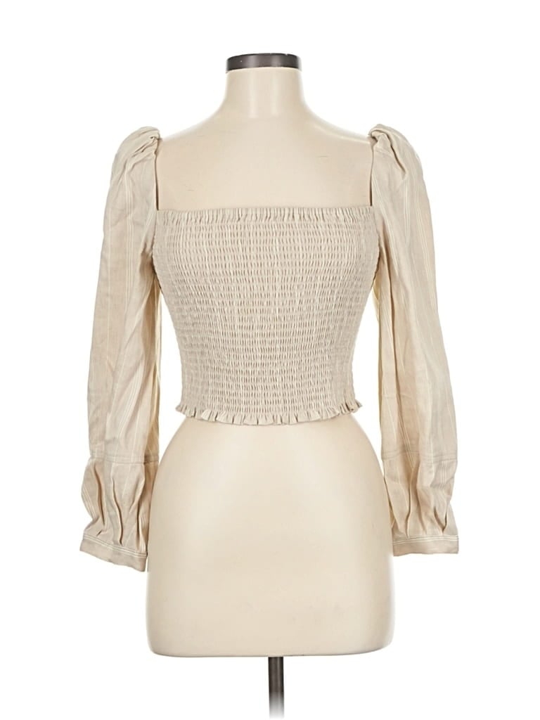 Pre-owned Derek Lam 10 Crosby 3/4 Sleeve Blouse In White