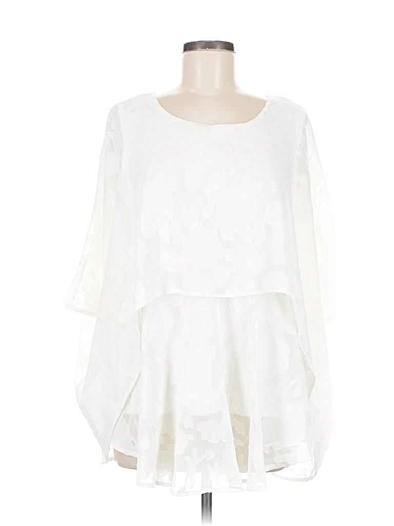 Pre-owned Dg^2 By Diane Gilman 3/4 Sleeve Blouse In White