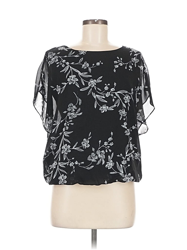 Pre-owned Viishow Short Sleeve Blouse In Black