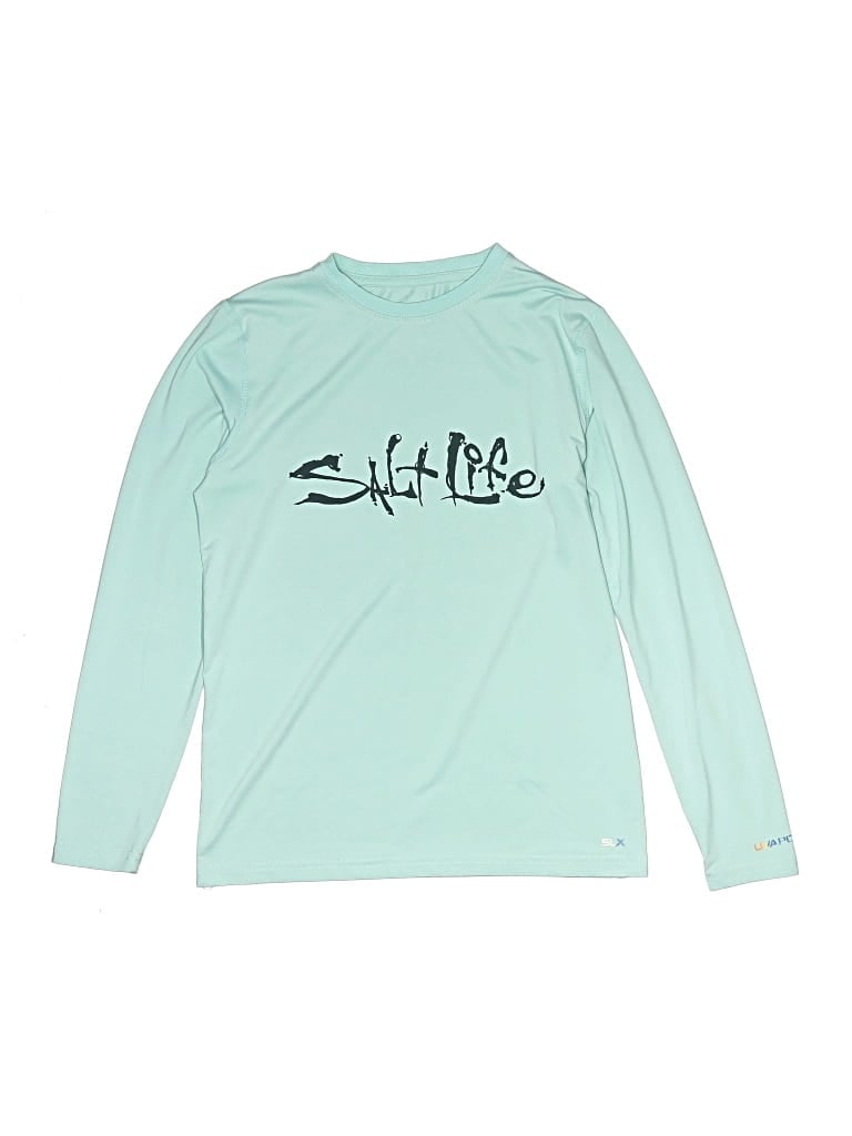 Pre-owned Salt Life Kids' Long Sleeve T-shirt In Blue